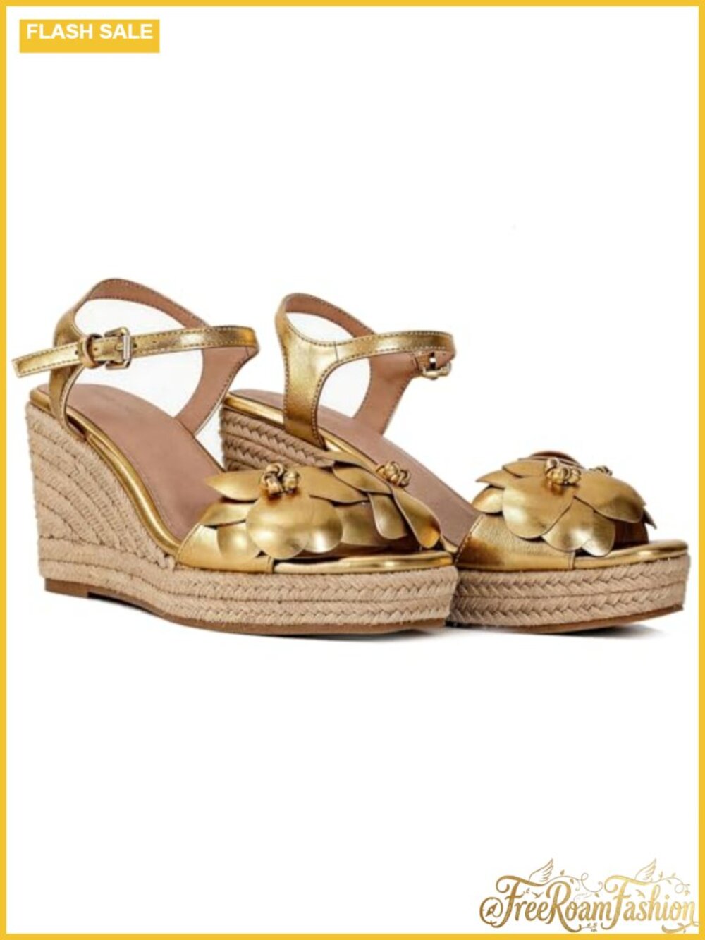 Women's Espadrille Wedge Sandals Platform Open Toe Adjustable Ankle Strap
